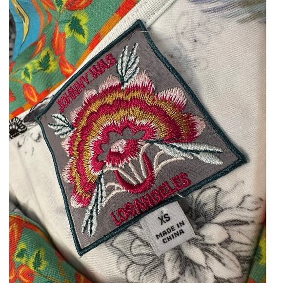 Johnny Was Jane Favorite Tunic Dress Birds Floral Boho Colorful Trim Size XS - Picture 3 of 6